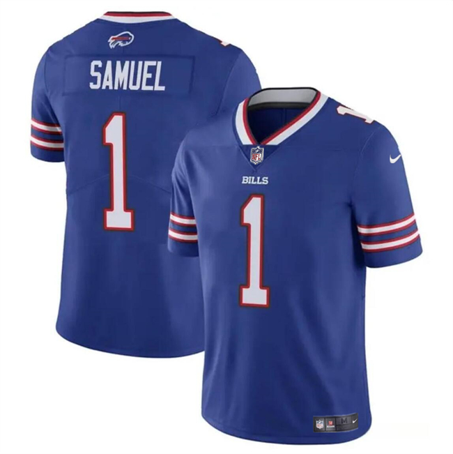 Men's Buffalo Bills #1 Curtis Samuel Blue Vapor Untouchable Limited Football Stitched Jersey